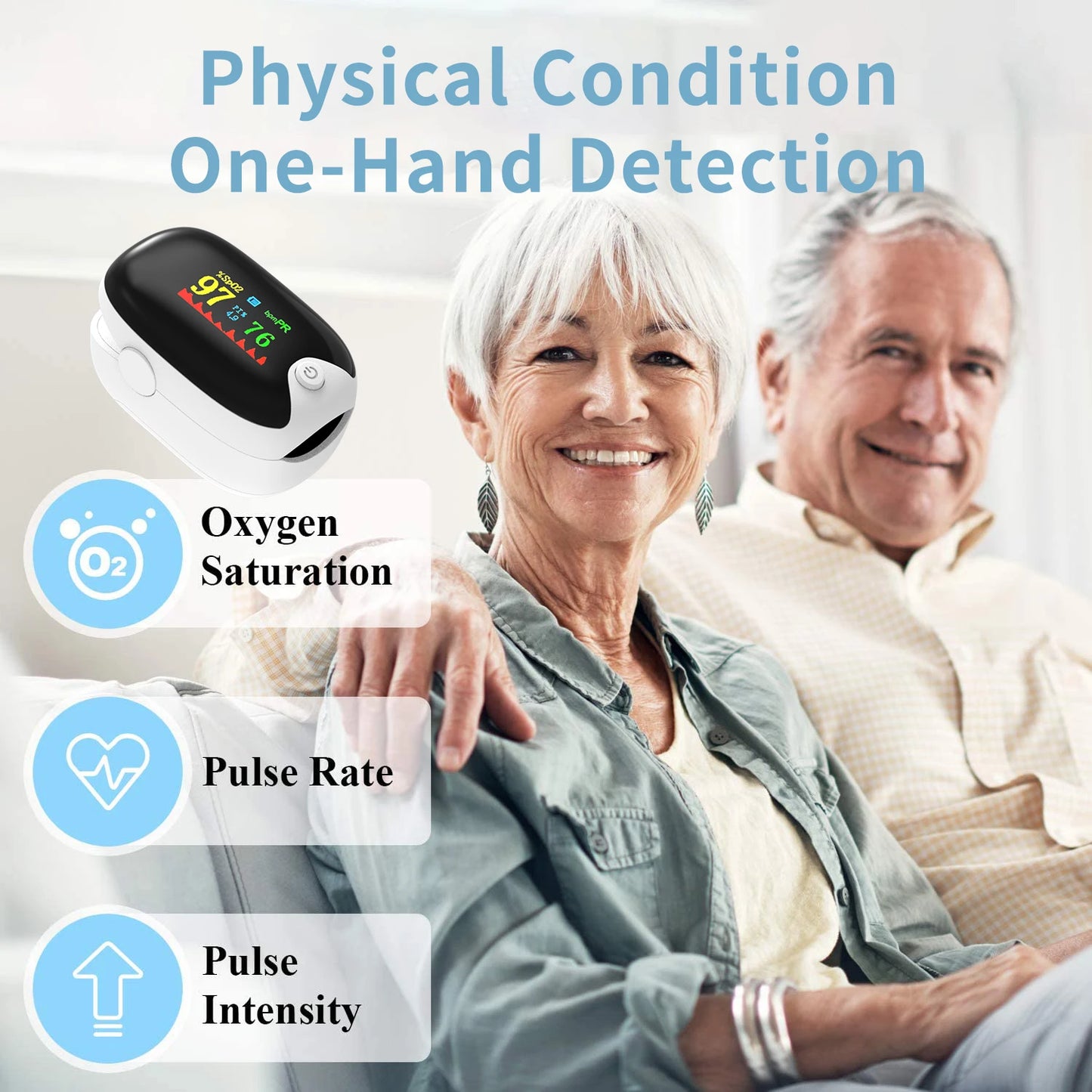 OxiSalud® Oxímetro de Pulso Portátil con Pantalla TFT y Apagado Automático