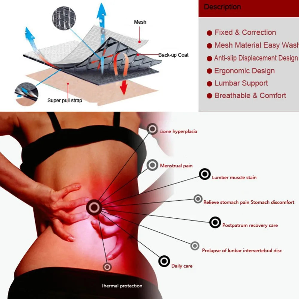 Faja TermoMag® Alivio Lumbar con Calor Terapéutico y Magnetismo