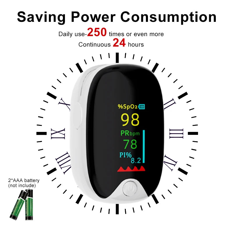 OxiSalud® Oxímetro de Pulso Portátil con Pantalla TFT y Apagado Automático