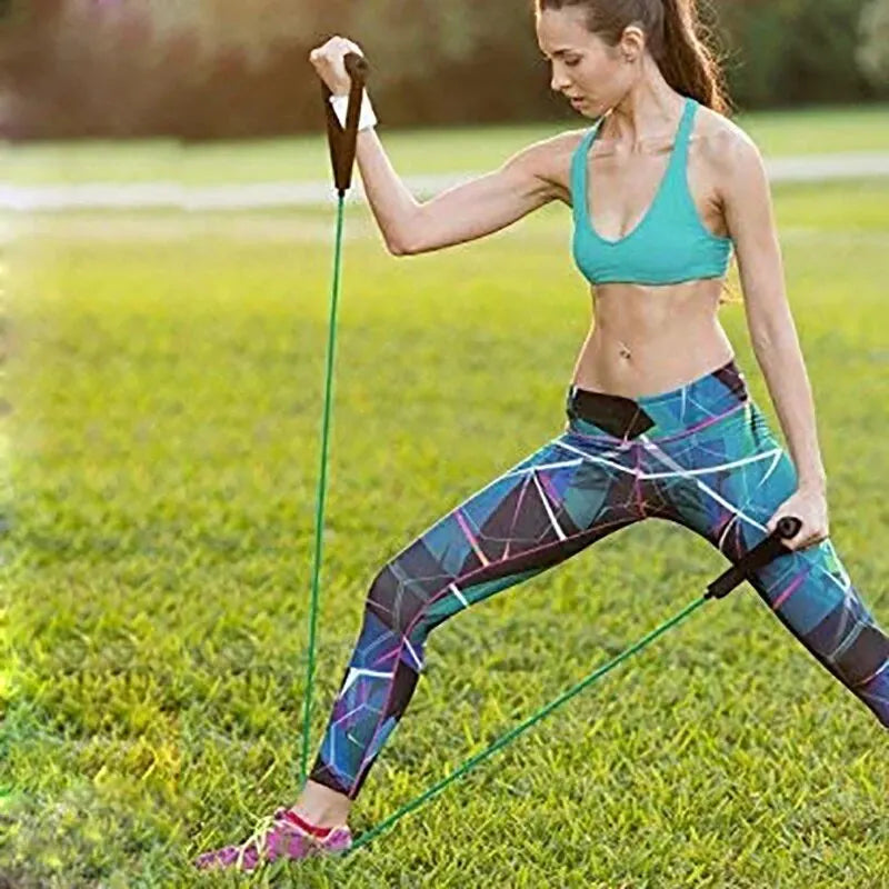 FuerzaFit® Bandas de Resistencia con Asas para Entrenamiento en Casa