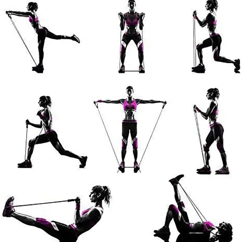 FuerzaFit® Bandas de Resistencia con Asas para Entrenamiento en Casa