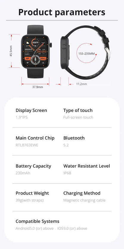 VitaWatch Pro® Smartwatch con Llamadas, Monitor de Salud y Notificaciones Inteligentes