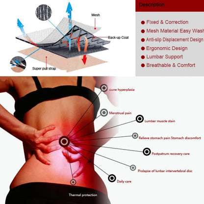 Faja TermoMag®  Alivio Lumbar con Calor Terapéutico y Magnetismo