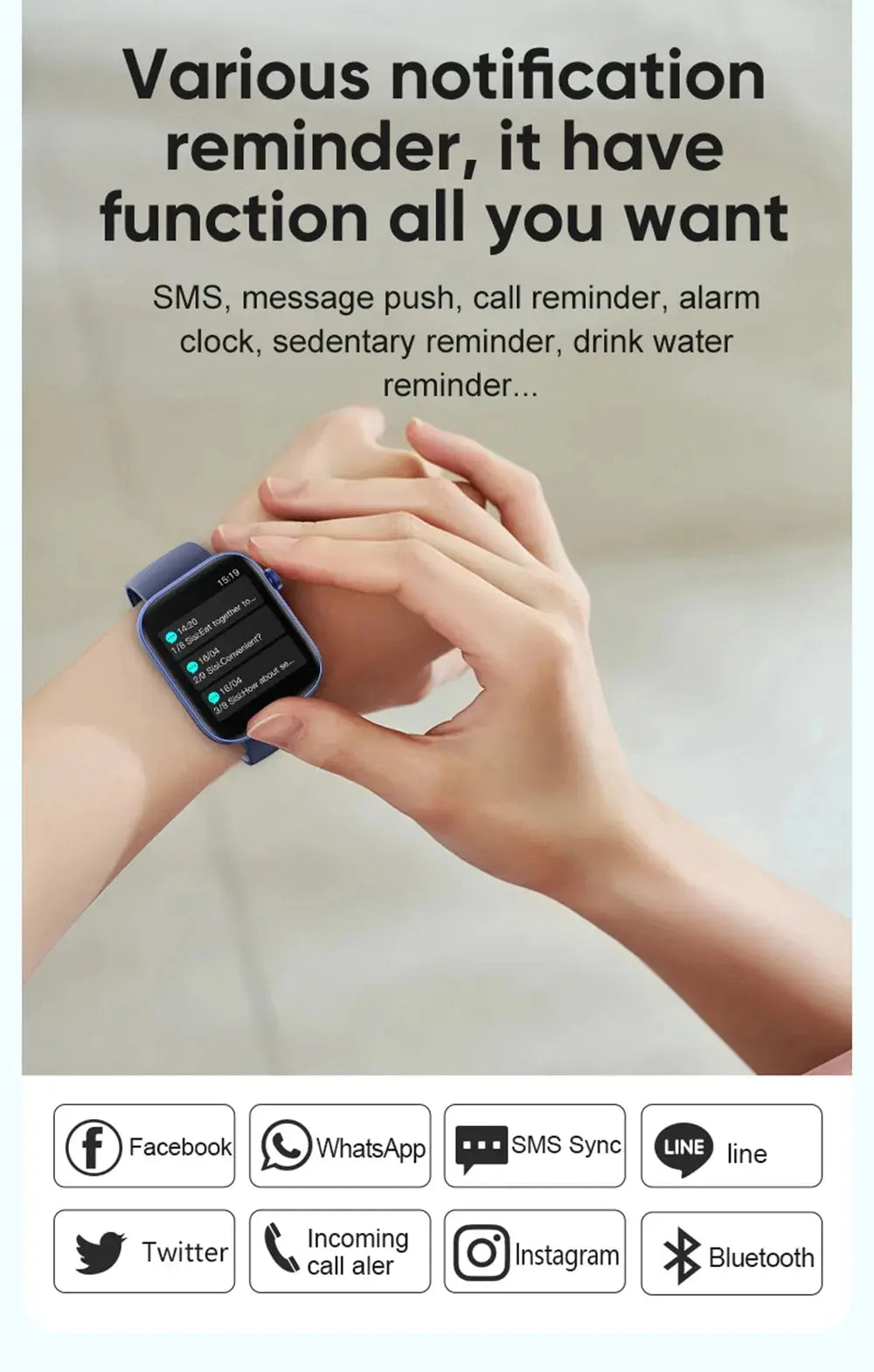 VitaWatch Pro® Smartwatch con Llamadas, Monitor de Salud y Notificaciones Inteligentes